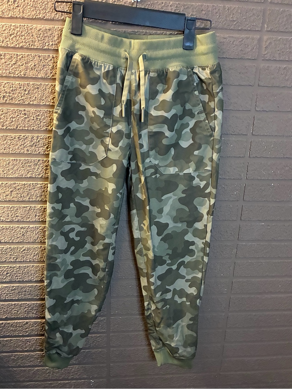 Kids Camo Jogger Pants - Olive Green